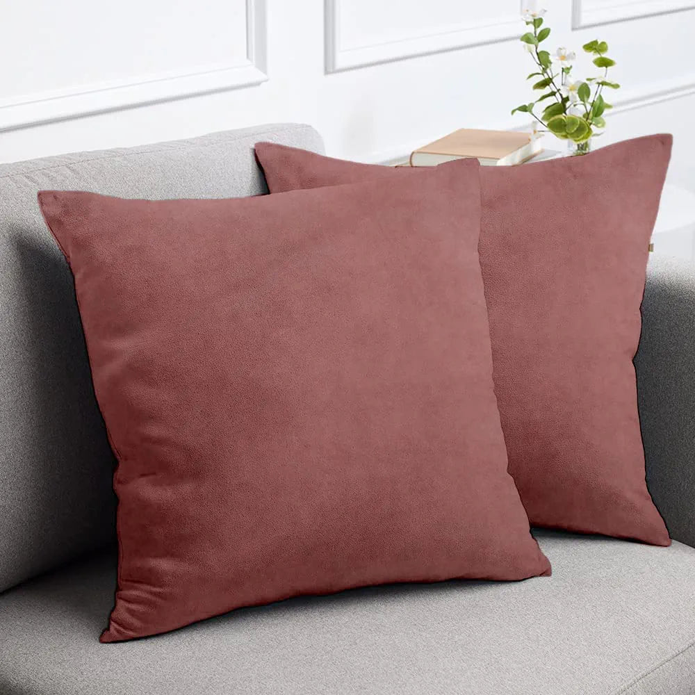 Cloth Fusion Velvet Sofa Cushion Cover Set of 5, Luxurious Cushion Cover Set 16-inch x 16 inch for Home Decor